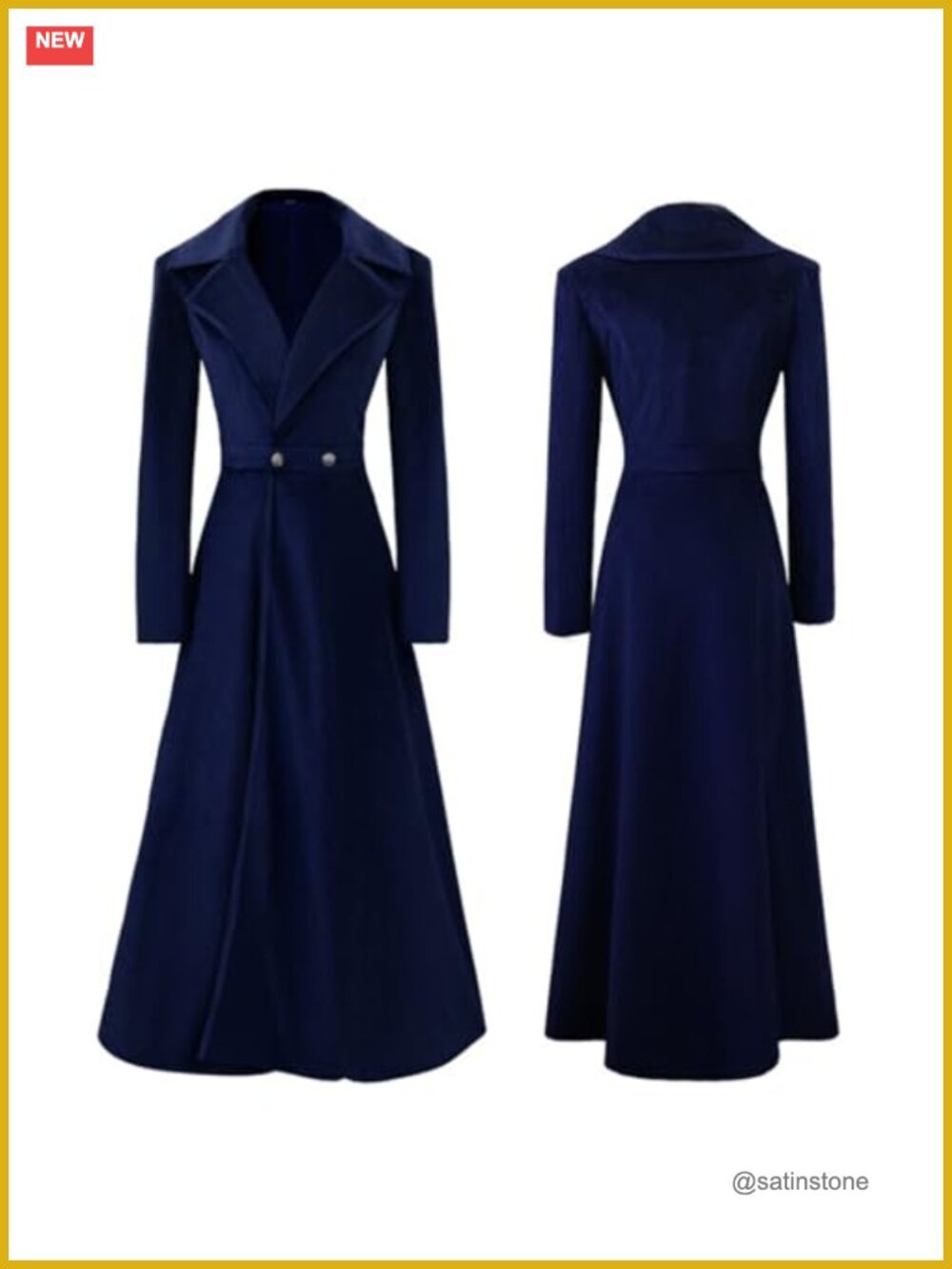 Victorian Steampunk Tailcoat Double Breasted Long Trench Coat Medieval Gothic